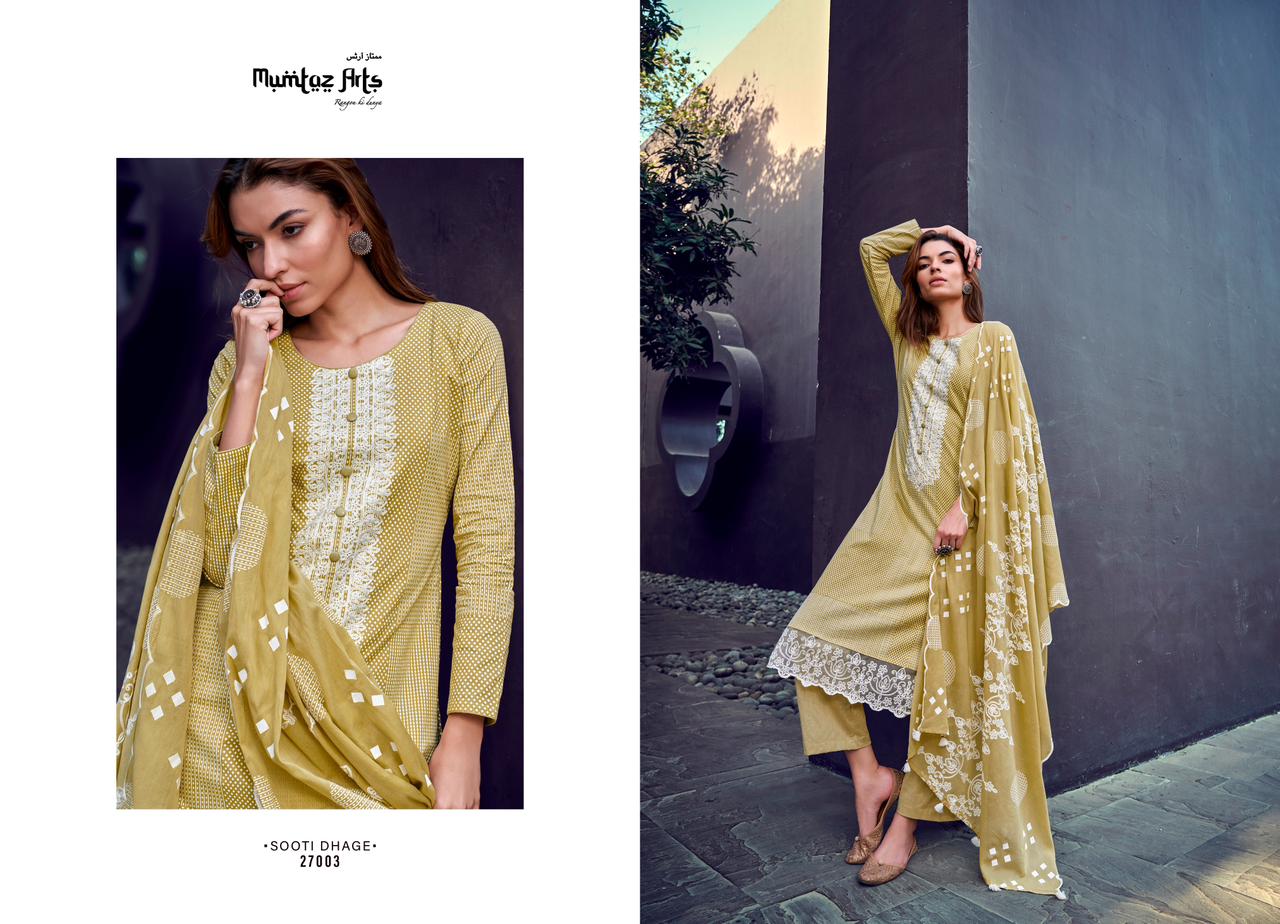 Sooti Dhage By Mumtaz Arts Cotton Dress Material Catalog